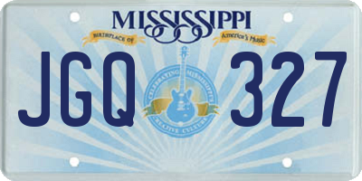 MS license plate JGQ327