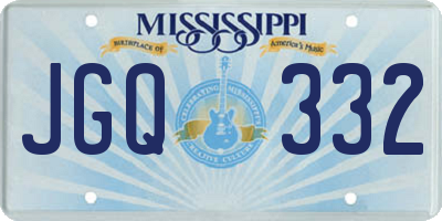 MS license plate JGQ332