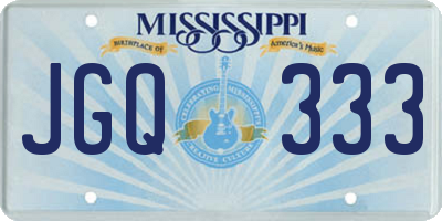 MS license plate JGQ333