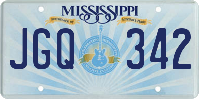 MS license plate JGQ342