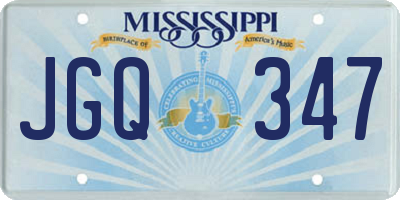 MS license plate JGQ347