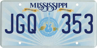 MS license plate JGQ353