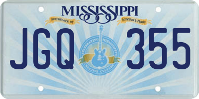 MS license plate JGQ355
