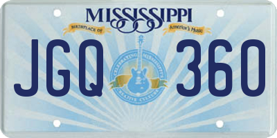 MS license plate JGQ360