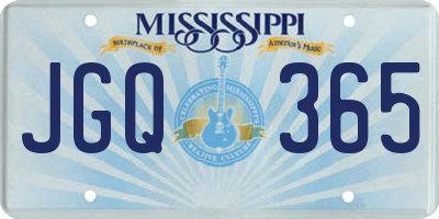 MS license plate JGQ365