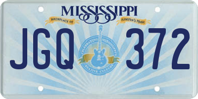 MS license plate JGQ372