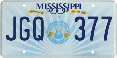 MS license plate JGQ377