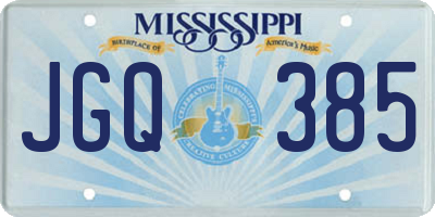 MS license plate JGQ385