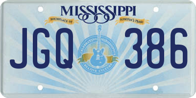 MS license plate JGQ386