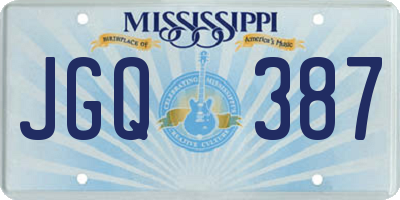 MS license plate JGQ387