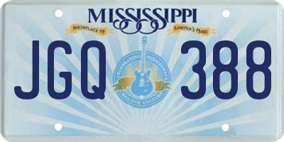 MS license plate JGQ388