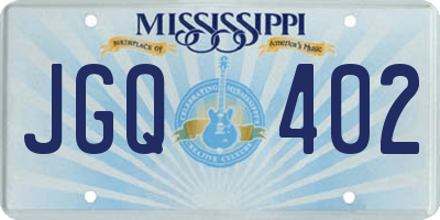 MS license plate JGQ402
