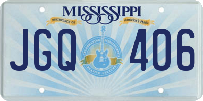 MS license plate JGQ406