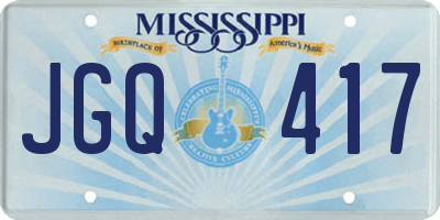MS license plate JGQ417