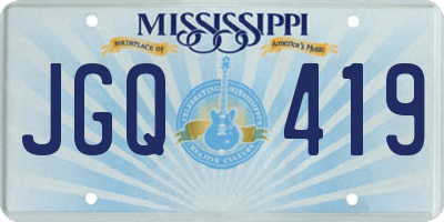 MS license plate JGQ419