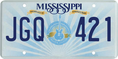MS license plate JGQ421