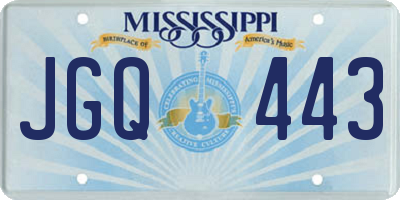 MS license plate JGQ443