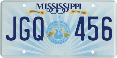 MS license plate JGQ456