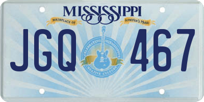 MS license plate JGQ467