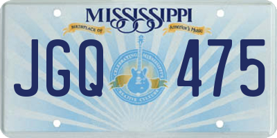 MS license plate JGQ475