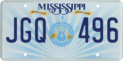 MS license plate JGQ496