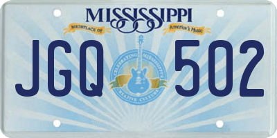 MS license plate JGQ502