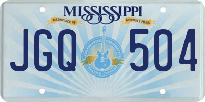 MS license plate JGQ504