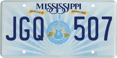 MS license plate JGQ507