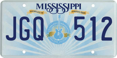 MS license plate JGQ512