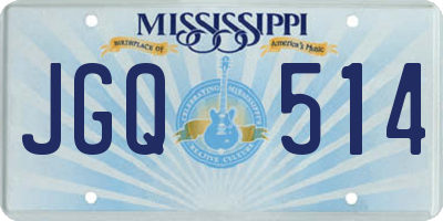 MS license plate JGQ514