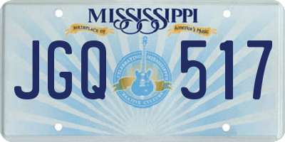 MS license plate JGQ517
