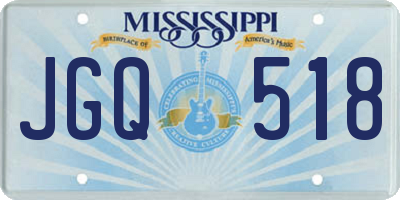 MS license plate JGQ518