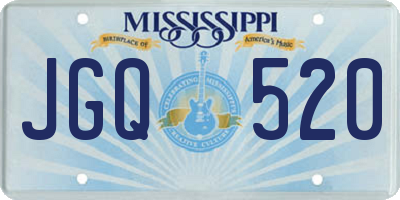 MS license plate JGQ520