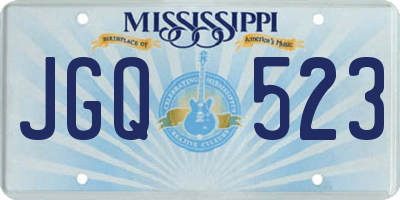 MS license plate JGQ523