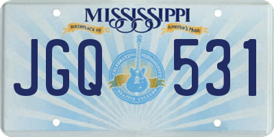MS license plate JGQ531