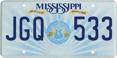 MS license plate JGQ533