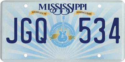 MS license plate JGQ534
