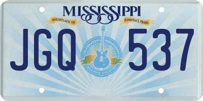 MS license plate JGQ537