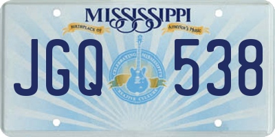 MS license plate JGQ538