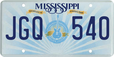 MS license plate JGQ540