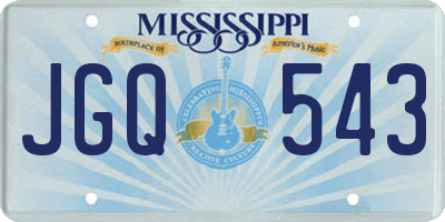 MS license plate JGQ543