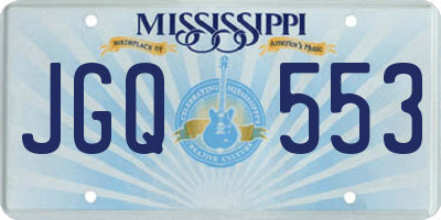 MS license plate JGQ553