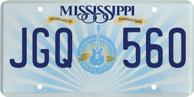 MS license plate JGQ560