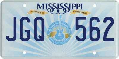 MS license plate JGQ562