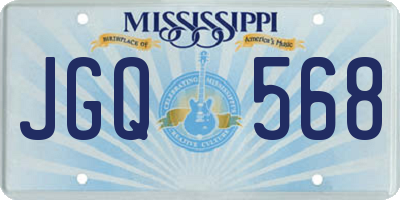 MS license plate JGQ568
