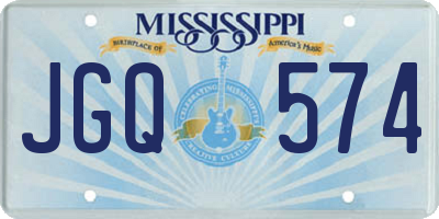 MS license plate JGQ574