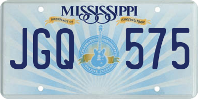 MS license plate JGQ575