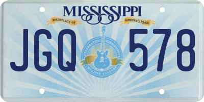 MS license plate JGQ578
