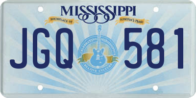 MS license plate JGQ581