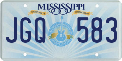 MS license plate JGQ583